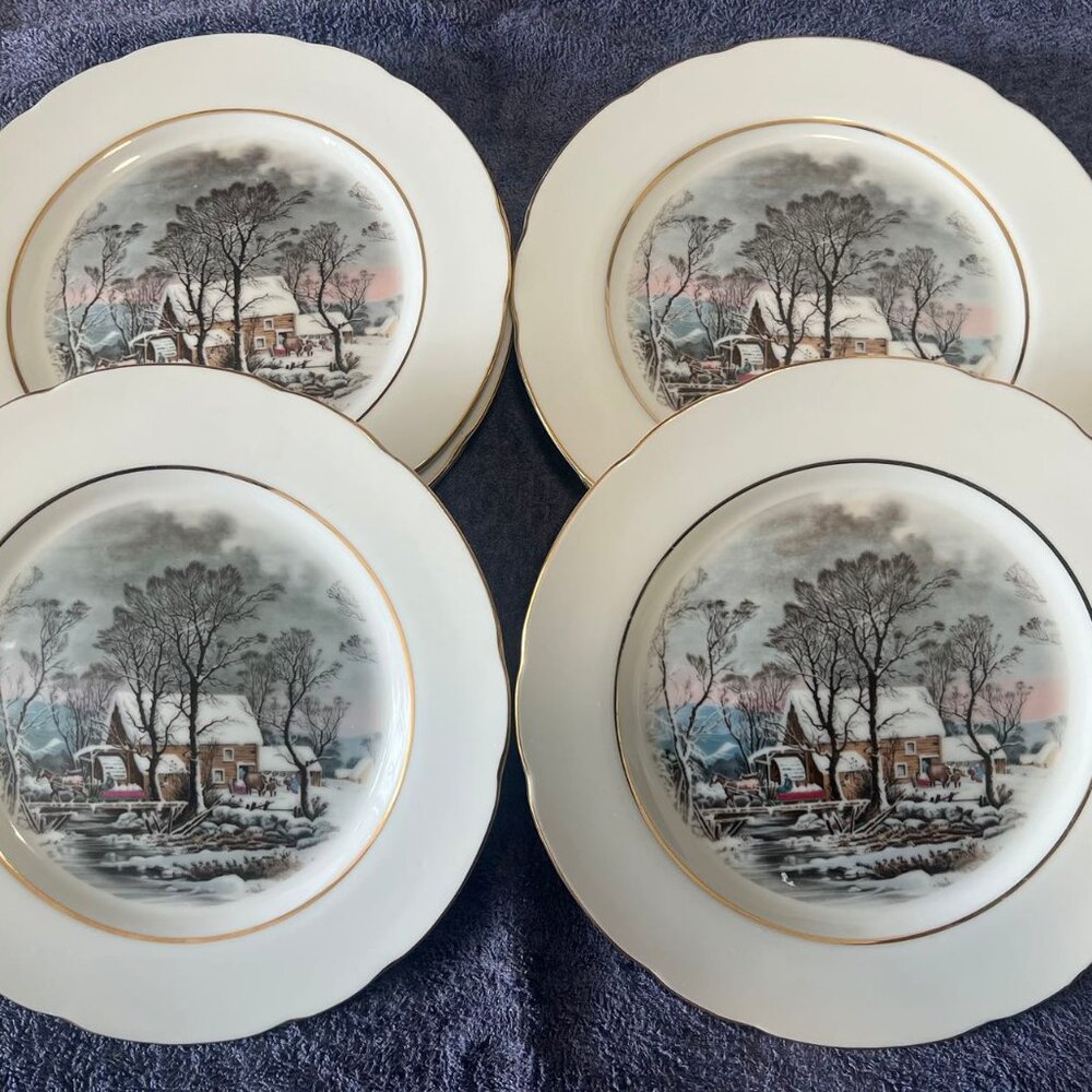 Vintage 1977 Avon Representatives Exclusive Christmas Plate Set of 8